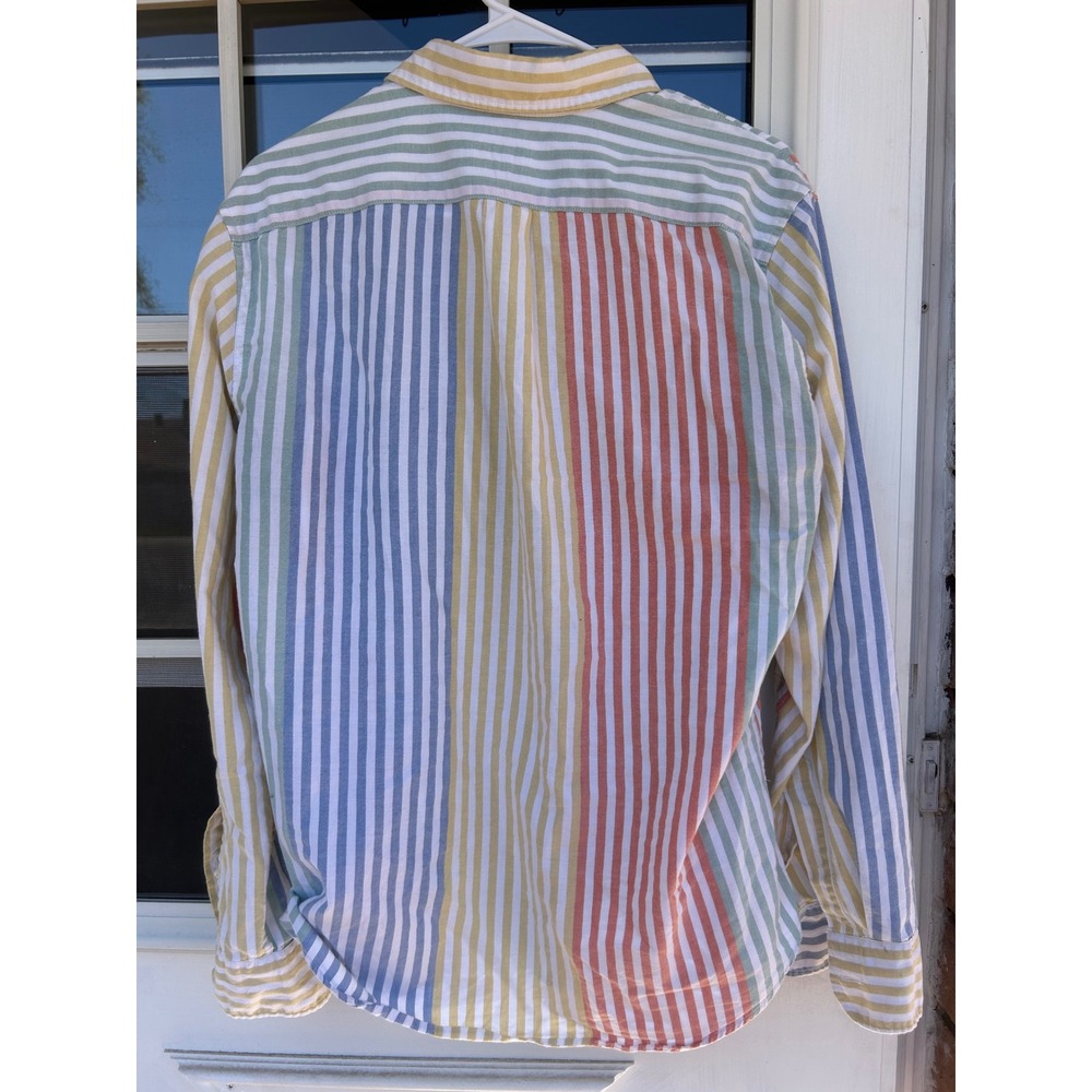 J.Crew Broken-In Oxford Slim Fit Multi-Color Stripe Organic Cotton Shirt Mens‎ M - Picture 4 of 11